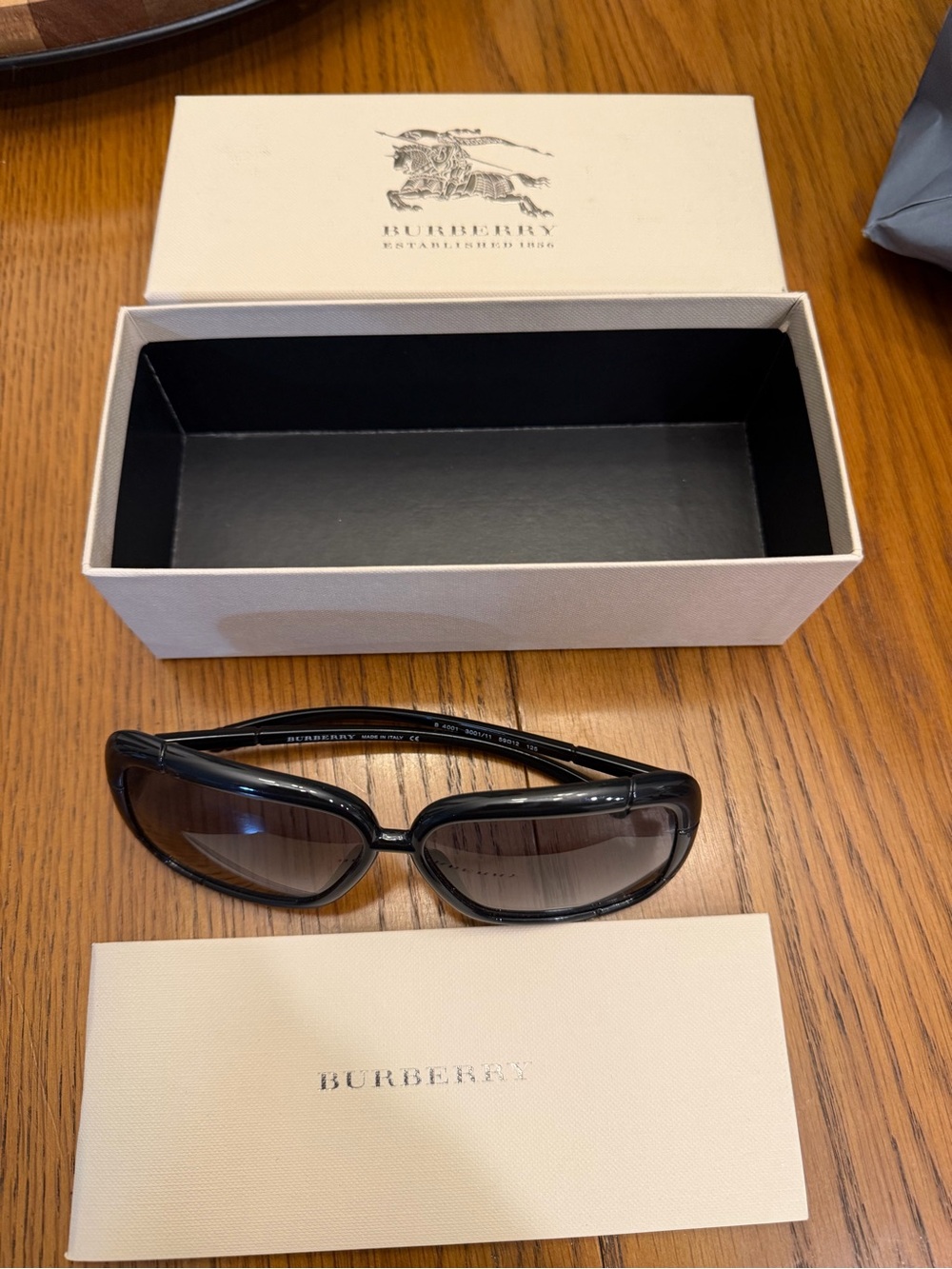 Burberry Black Frame Sunglasses with Gray Gradient Lenses